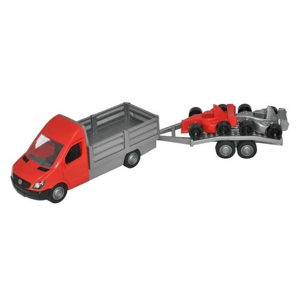 Автомобиль Tigres Mercedes-Benz Sprinter бортовой с лафетом, красный (39669) - Pampik - 2