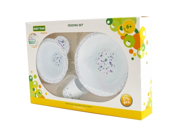 Набір посуду Baby Team, білий (6093) - Pampik - 2