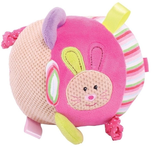 

Развивающая игрушка-мяч Bigjigs Toys Зайчик, розовый (BB502