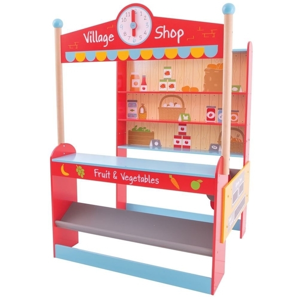

Игрушечный магазин в винтажном стиле Bigjigs Toys, красный (BJ488