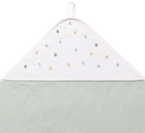 Рушник з капюшоном BabyOno Крапельки, 100х100 см, сірий з білим (142/11) - Pampik - 2