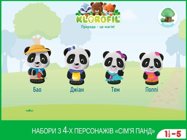 Ігровий набір Klorofil Сім'я панд (700304F) - Pampik - 7