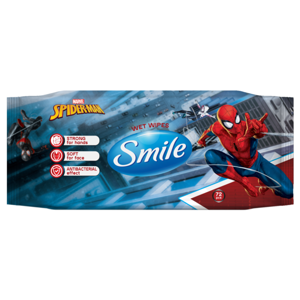 Влажные салфетки Smile Antibacterial Marvel, 72 шт. - Pampik - 2