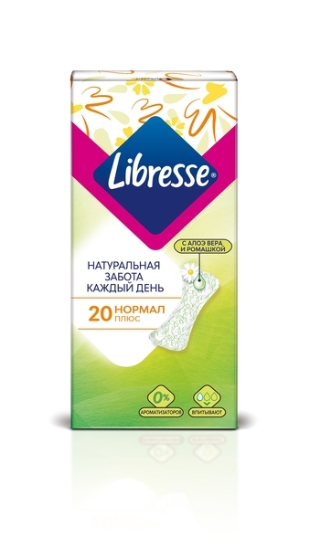Ежедневные прокладки Libresse Natural Care Pantyliners Normal, 20 шт. - Pampik - 2