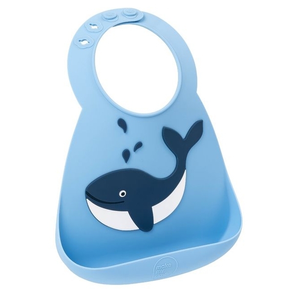 

Силиконовый нагрудник Make My Day Baby Bib make a splash, голубой (BB126, Голубой;синий