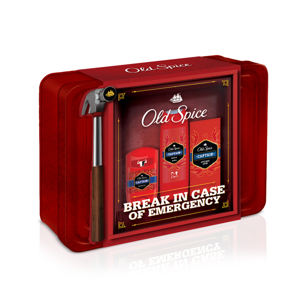 

Подарочный набор Old Spice Captain Grooming Tin: Твердый дезодорант, 50 мл + Гель для душа, 250 мл + Лосьон после бритья, 100 мл