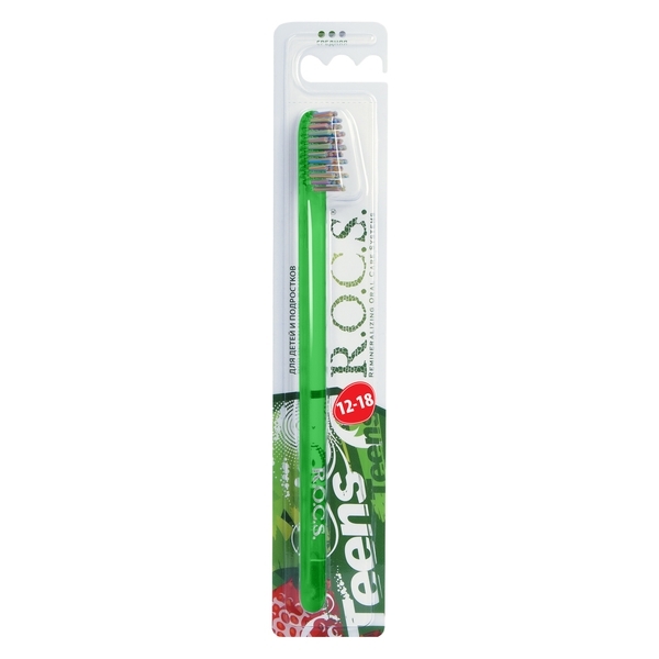 Зубная щетка R.O.C.S. Teens Модельная, мягкая, зеленый