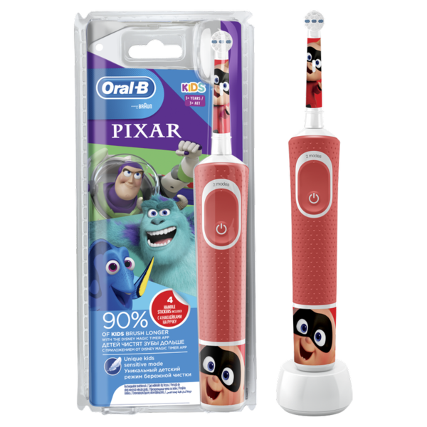 

Электрическая зубная щетка Oral-B Kids Лучшие мультфильмы Pixar, мягкая