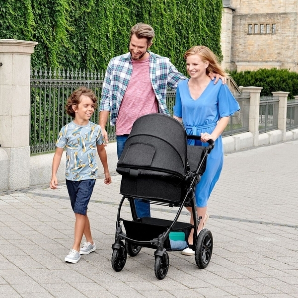 Універсальна коляска 3 в 1 Kinderkraft Moov Gray Melange KKWMOOVGRYM0NC, сірий (00-00303680) - Pampik - 12