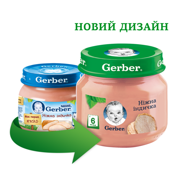 Набір пюре Gerber Ніжна індичка, 400 г (5 баночок по 80 г) - Pampik - 4