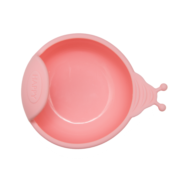 Силіконова тарілка на присоску Kinderenok Happy Meal, рожевий (201113) - Pampik - 3