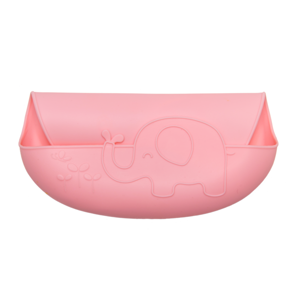 Детский нагрудник Kinderenok Happy Meal силиконовый, розовый (300520) - Pampik - 3