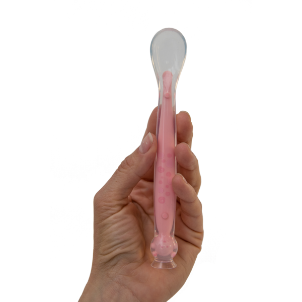 Ложка детская KinderenOK Happy Meal силиконовая с присоской, розовый (280520) - Pampik - 4