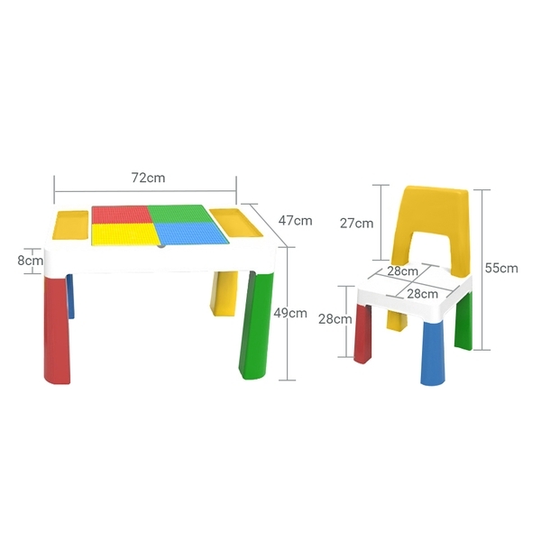 Детский функциональный столик и стульчик Poppet 5 в 1, желтый (PP-002Y) - Pampik - 3
