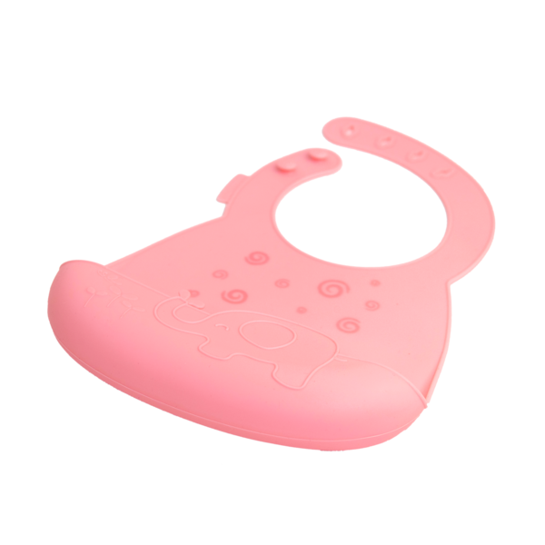 Детский нагрудник Kinderenok Happy Meal силиконовый, розовый (300520) - Pampik - 2