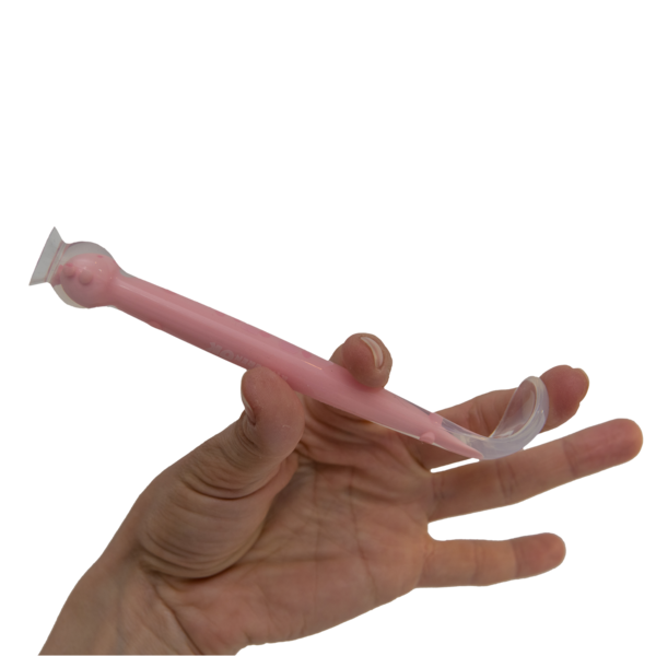 Ложка детская KinderenOK Happy Meal силиконовая с присоской, розовый (280520) - Pampik - 5