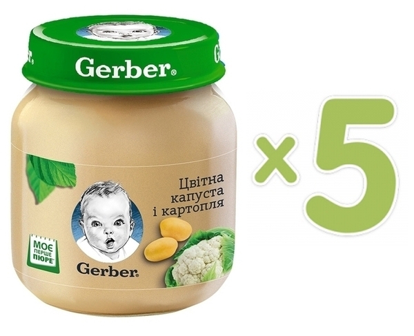 

Набор пюре Gerber Цветная капуста и картофель, 650 г (5 баночек по 130 г