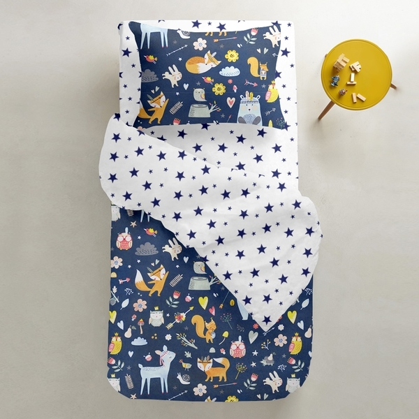 Наволочка Cosas Animals Indi, ранфорс, 60х40 см, темно-синій - Pampik - 2