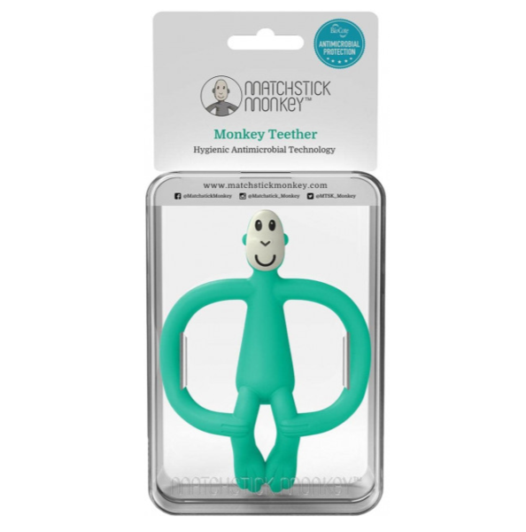 Игрушка-прорезыватель Matchstick Monkey Обезьянка, зеленый (MM-ONT-016) - Pampik - 4