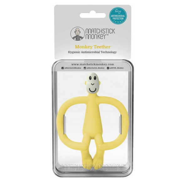 Іграшка-прорізувач Matchstick Monkey Мавпочка, жовтий (MM-ONT-013) - Pampik - 4