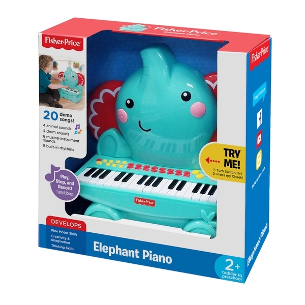 Дитяче піаніно Fisher-Price Музичне Слоненя (380008) - Pampik - 4