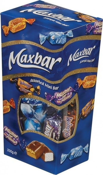 

Конфеты Solen Maxbar Assortment в молочном шоколаде с карамелью и нугой, 200 г