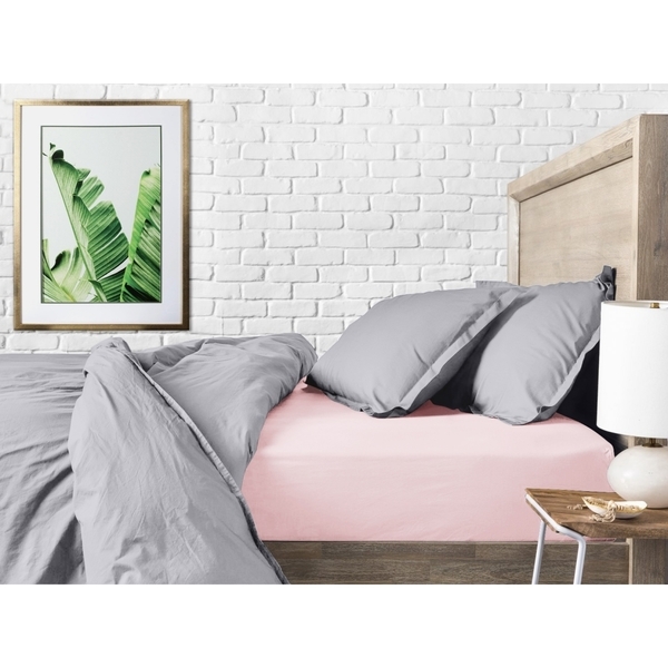 Простирадло на резинці Cosas Ranfors Rose, ранфорс, 120х60х10 см, світло-рожевий - Pampik - 2