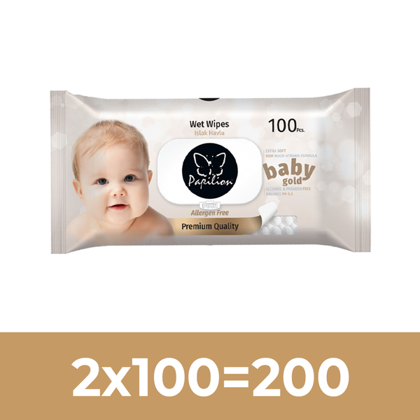 

Набор влажных салфеток Papilion Baby Sensitive, 200 шт. (2 уп. по 100 шт