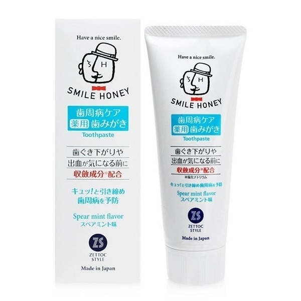 Зубна паста при кровотечах і опусканні ясен Zettoc Smile Honey, 120 г - Pampik