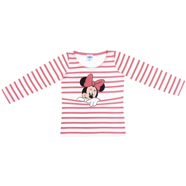 

Футболка с длинным рукавом Disney Minnie, р., розовая полоска (DIS MF 52 02 7821, Белый;розовый