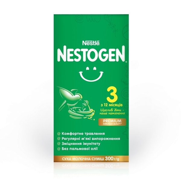 Суха молочна суміш Nestogen 3 з лактобактеріями L. Reuteri для дітей з 12 місяців, 300 г - Pampik - 2