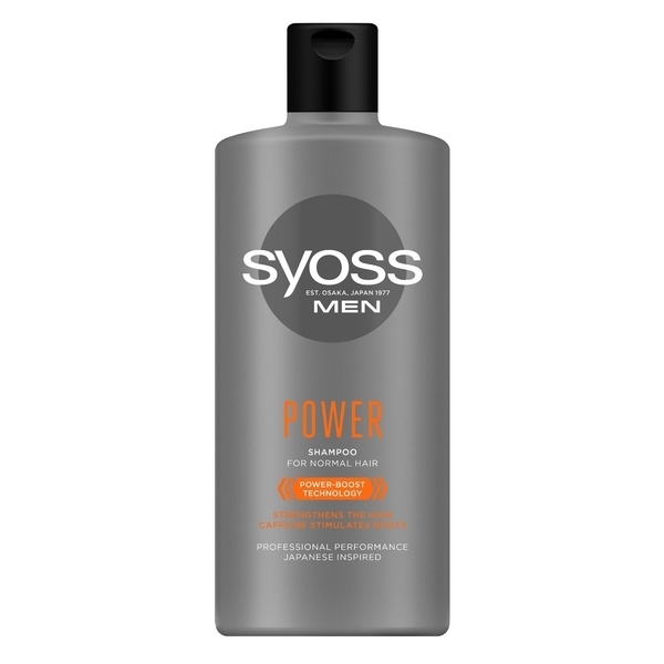 Шампунь Syoss Power Men з Кофеїном, для нормального волосся, 440 мл - Pampik