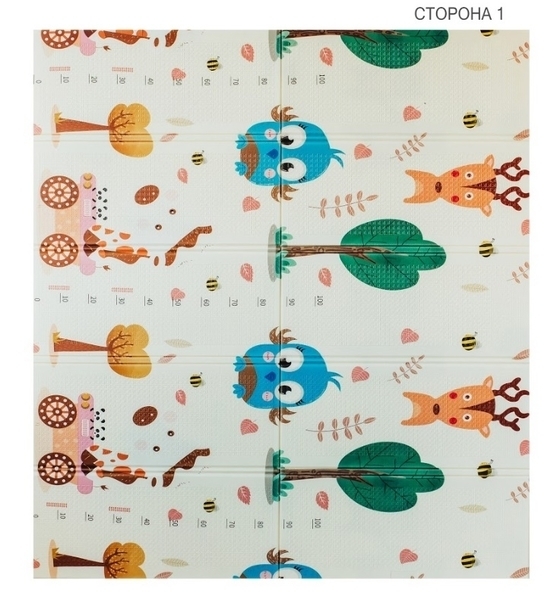 Дитячий двосторонній складаний килимок Poppet Парк і Прогулянка ведмежат, 200х180 см (PP002-200) - Pampik - 3