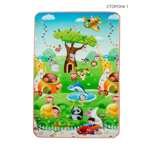 Дитячий двосторонній килимок Limpopo Зоополіс і Підводний світ, 120х180 см (LP015-120) - Pampik - 3