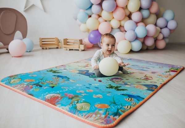 Дитячий двосторонній килимок Limpopo Зоополіс і Підводний світ, 120х180 см (LP015-120) - Pampik - 9