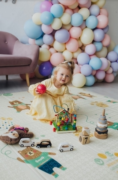 Дитячий двосторонній складаний килимок Poppet Парк і Прогулянка ведмежат, 200х180 см (PP002-200) - Pampik - 9