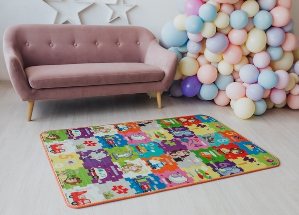 Дитячий двосторонній килимок Limpopo Смарт-пазли та Стікери, 120х180 см (LP016-120) - Pampik - 7