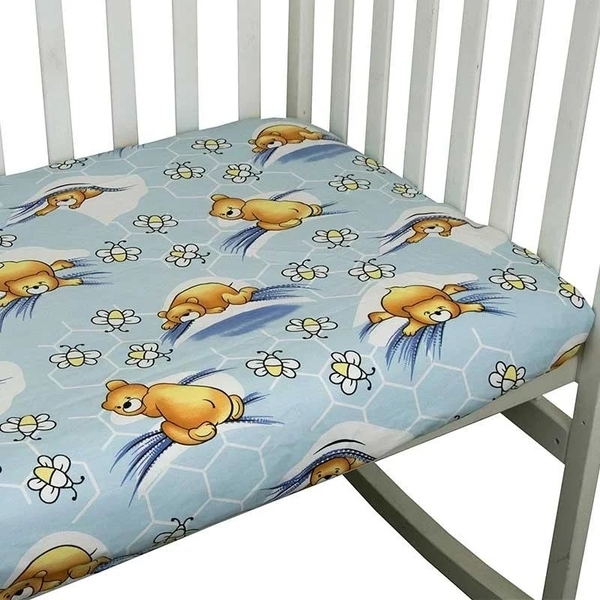 Простирадло Руно, на гумовій стрічці, бязь, 120х60 см, синій (918.114_сіній) - Pampik - 2