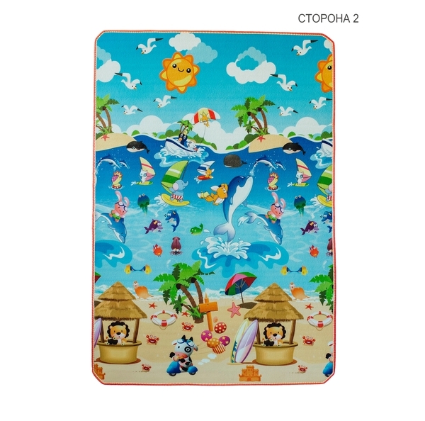 Дитячий двосторонній килимок Limpopo Динозаври та Пляжний сезон, 120х180 см (LP014-120) - Pampik - 2