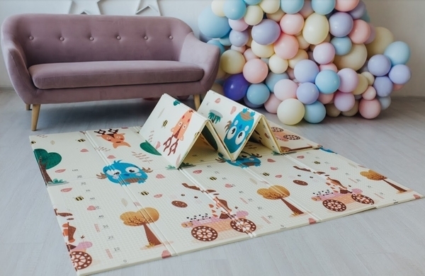 Дитячий двосторонній складаний килимок Poppet Парк і Прогулянка ведмежат, 150х180 см (PP002-150) - Pampik - 6