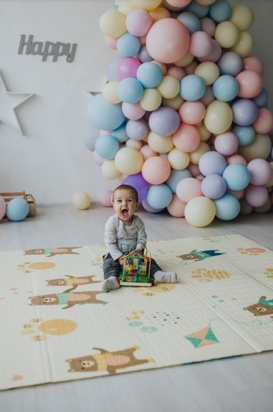 Дитячий двосторонній складаний килимок Poppet Парк і Прогулянка ведмежат, 150х180 см (PP002-150) - Pampik - 9