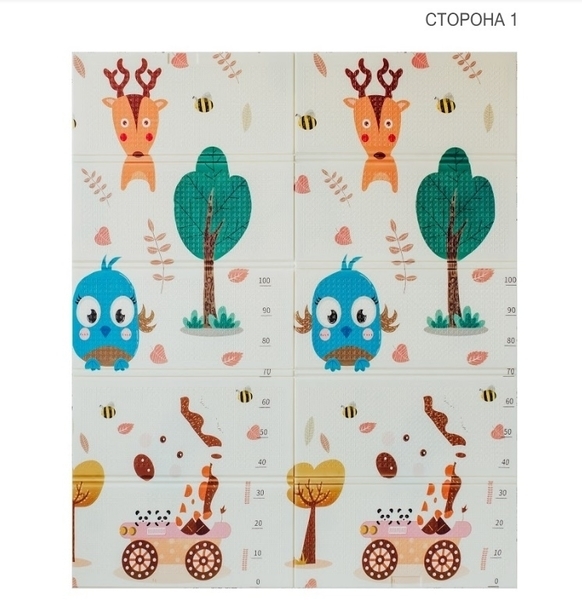 Дитячий двосторонній складаний килимок Poppet Парк і Прогулянка ведмежат, 150х180 см (PP002-150) - Pampik - 2