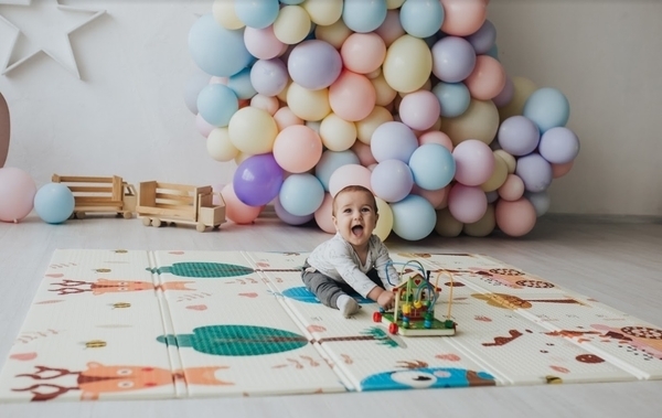 Дитячий двосторонній складаний килимок Poppet Парк і Прогулянка ведмежат, 200х180 см (PP002-200) - Pampik - 12