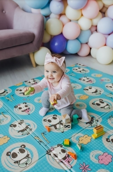 Дитячий двосторонній складаний килимок Poppet Пригоди ведмедиків і Танець панд, 200х180 см (PP003-200) - Pampik - 10