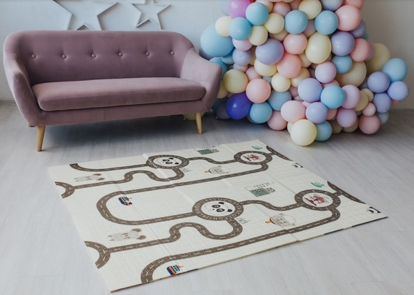 Дитячий двосторонній складаний килимок Poppet Прогулянка і Дорожні подорожі, 150х180 см (PP006-150) - Pampik - 7