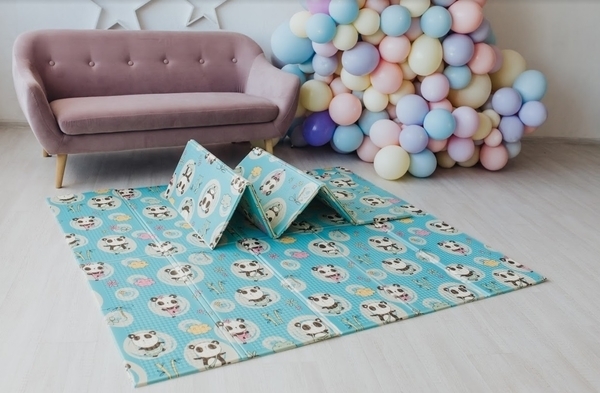 Дитячий двосторонній складаний килимок Poppet Пригоди ведмедиків і Танець панд, 200х180 см (PP003-200) - Pampik - 6