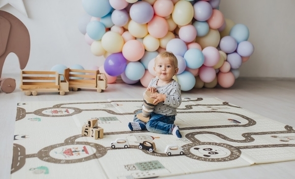 Дитячий двосторонній складаний килимок Poppet Прогулянка і Дорожні подорожі, 150х180 см (PP006-150) - Pampik - 9