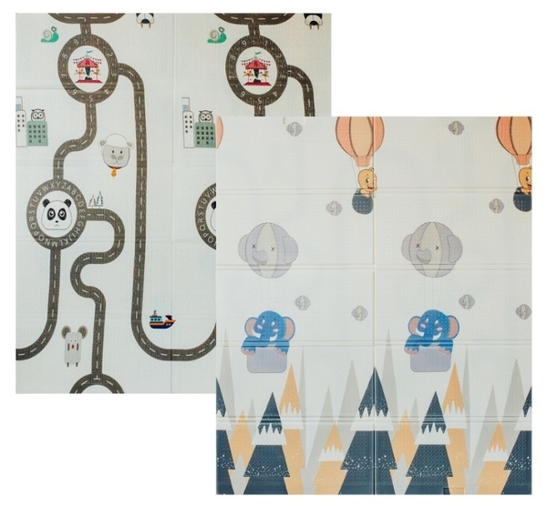 Дитячий двосторонній складаний килимок Poppet Прогулянка і Дорожні подорожі, 150х180 см (PP006-150) - Pampik