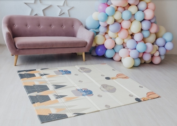 Дитячий двосторонній складаний килимок Poppet Прогулянка і Дорожні подорожі, 150х180 см (PP006-150) - Pampik - 8