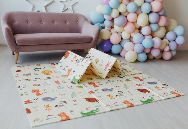 Дитячий двосторонній складаний килимок Poppet Світ тварин і Графічний космос, 150х180 см (PP004-150) - Pampik - 8